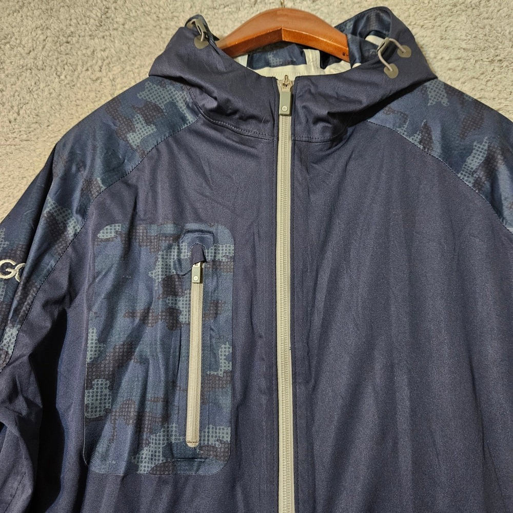 Peter Millar Turin Stretch Shower Jacket Camo Navy Blue Golf Channel Men's Large